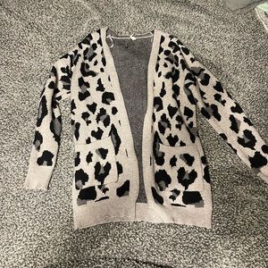 Black & Gray cheetah cardigan